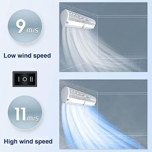 Wall Mounted Air Curtain Fan 90cm Remote Controlled 2 Speeds O7894