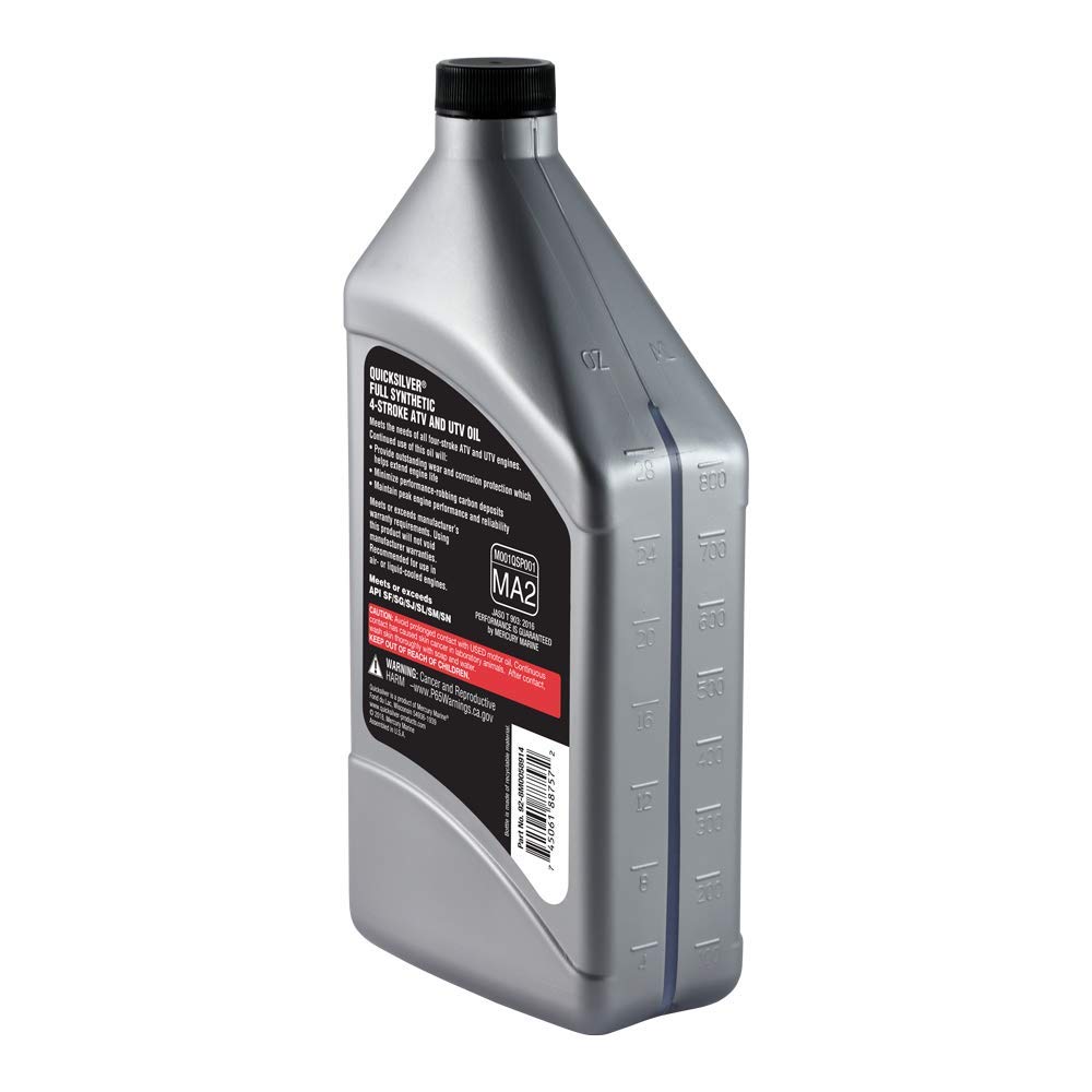 5W-40 Full Synthetic 4-Stroke ATV Engine Oil, 1 Quart O72981