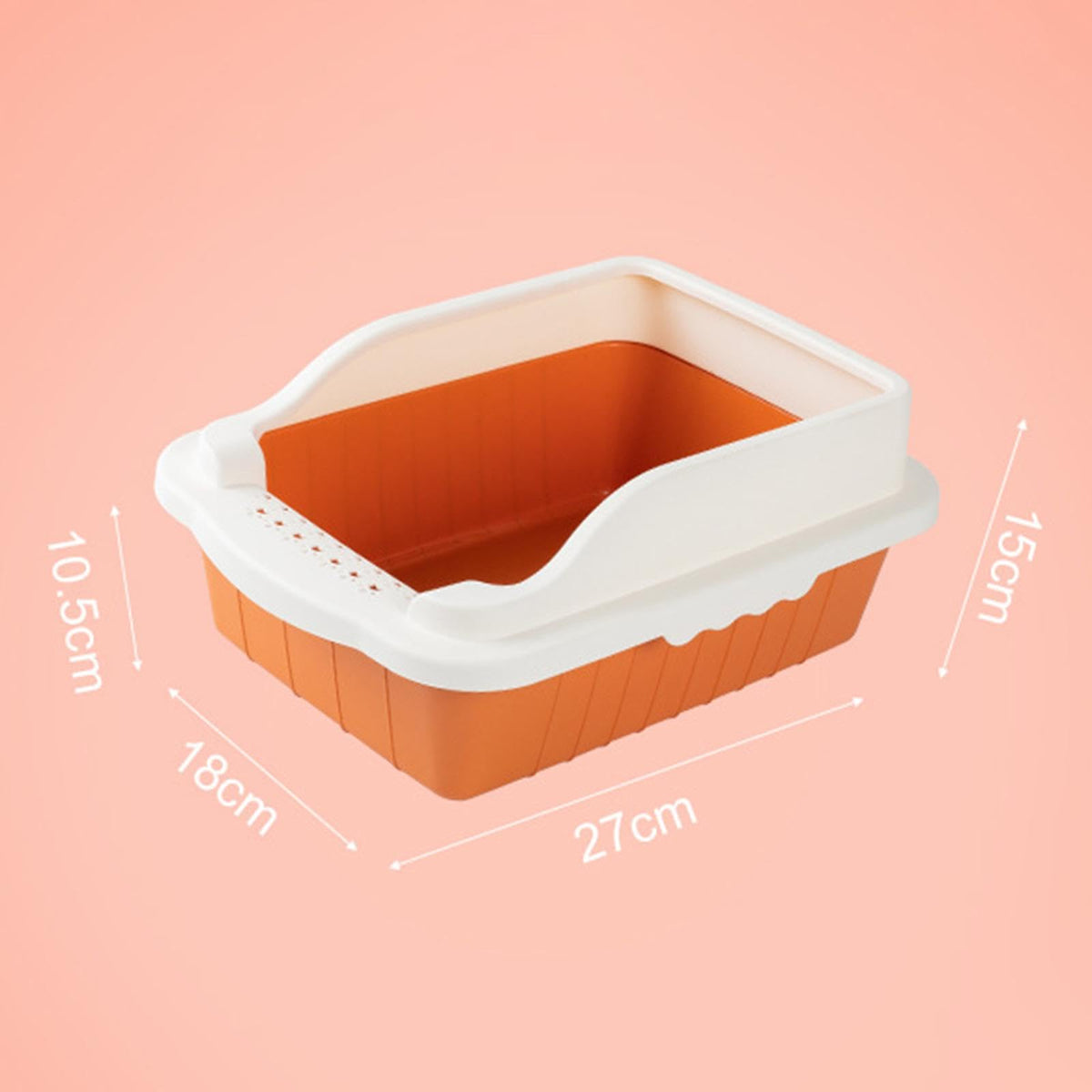 Orange Cat Litter Box with Sifting Spoon Z29160
