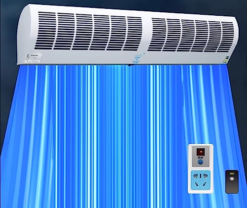 Wall Mounted Air Curtain Fan 90cm Remote Controlled 2 Speeds O7894