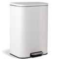 13.2 Gallon White Stainless Steel Step Trash Can D515