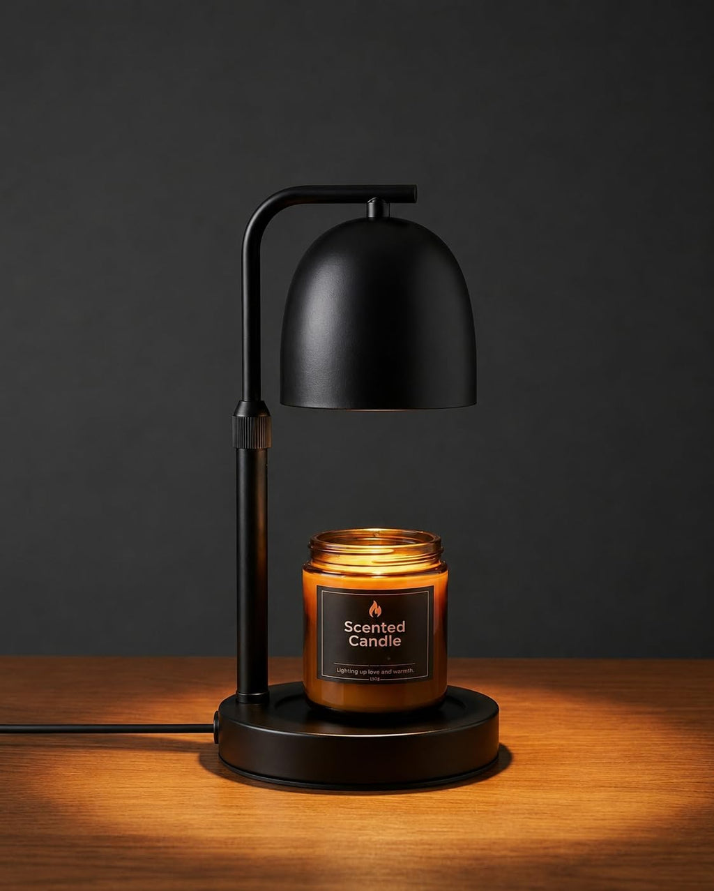 Black Adjustable Height Dimmable Candle Warmer Lamp with Timer Z5134