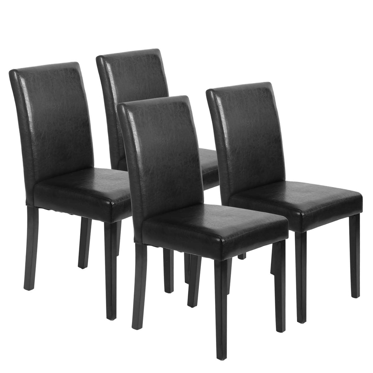 Black PU Leather Set of 4 Dining Chairs B3575