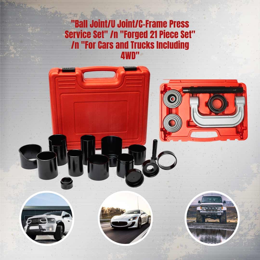 21-Piece Heavy Duty Forged Steel Ball Joint Press Kit F8333