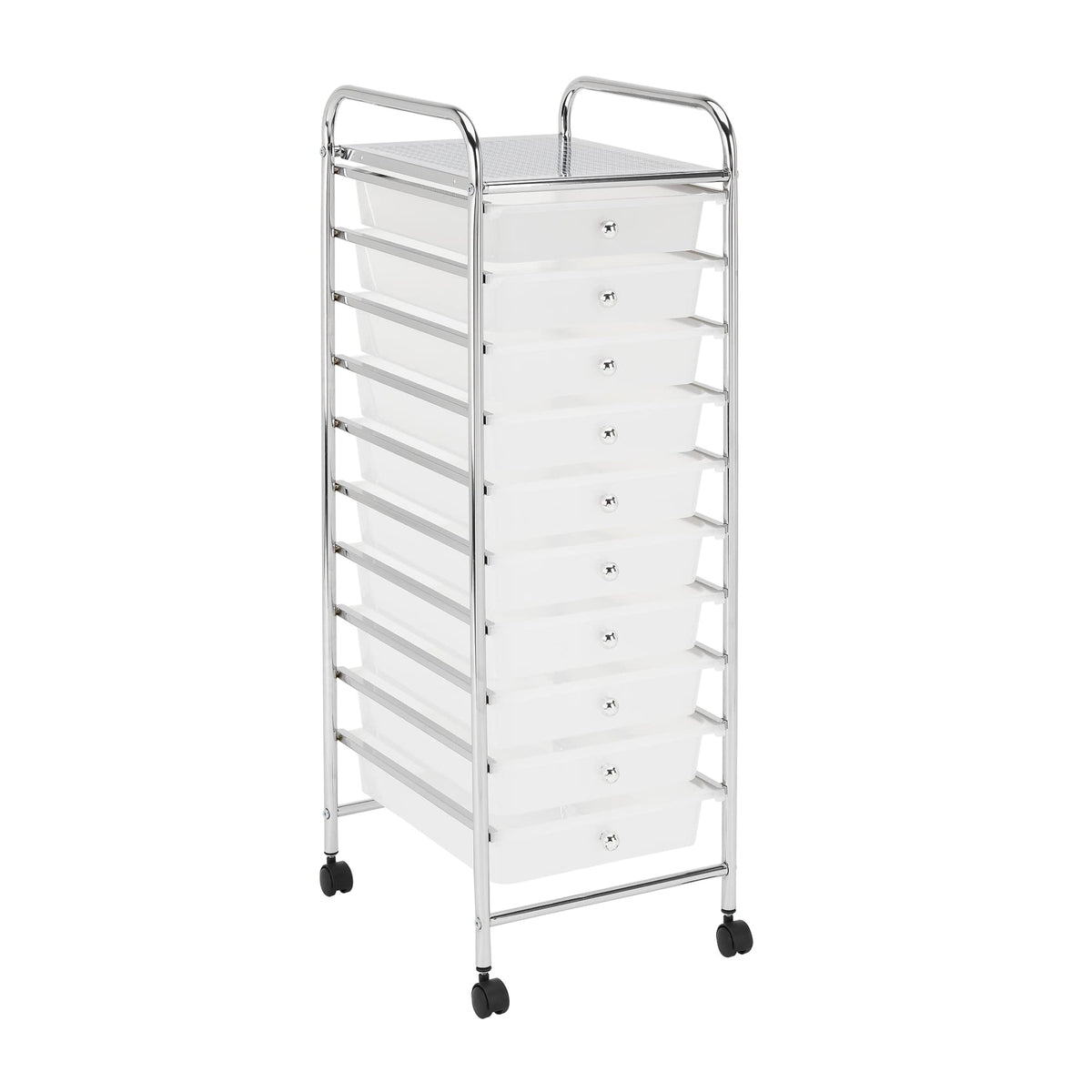 10 Drawer Mobile Cart White Chrome S622787