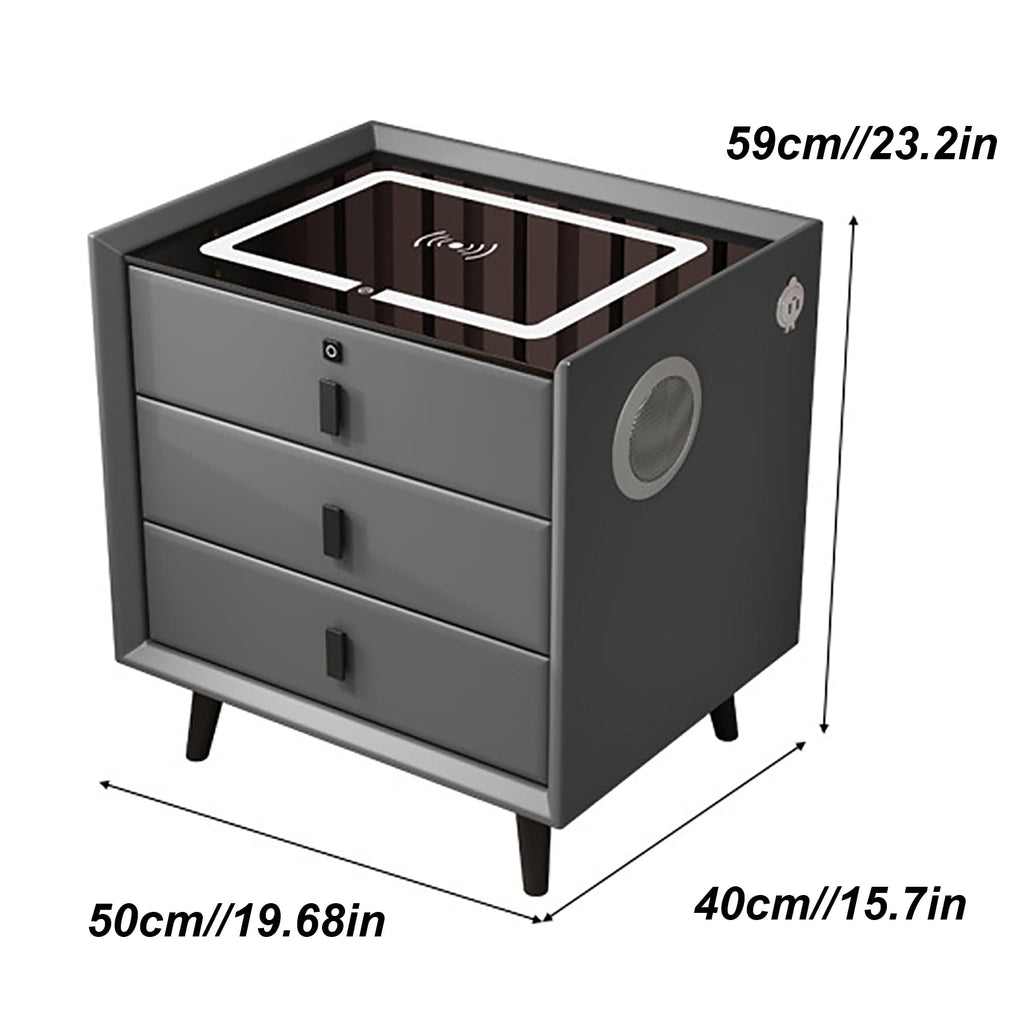 Pink 3 Drawer Nightstand with Wireless Charging Station Z549868