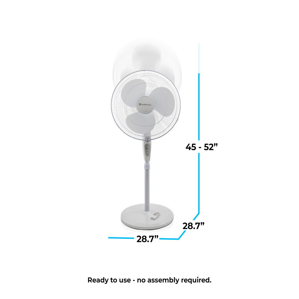18-Inch Oscillating Pedestal Fan with Remote Control V66407