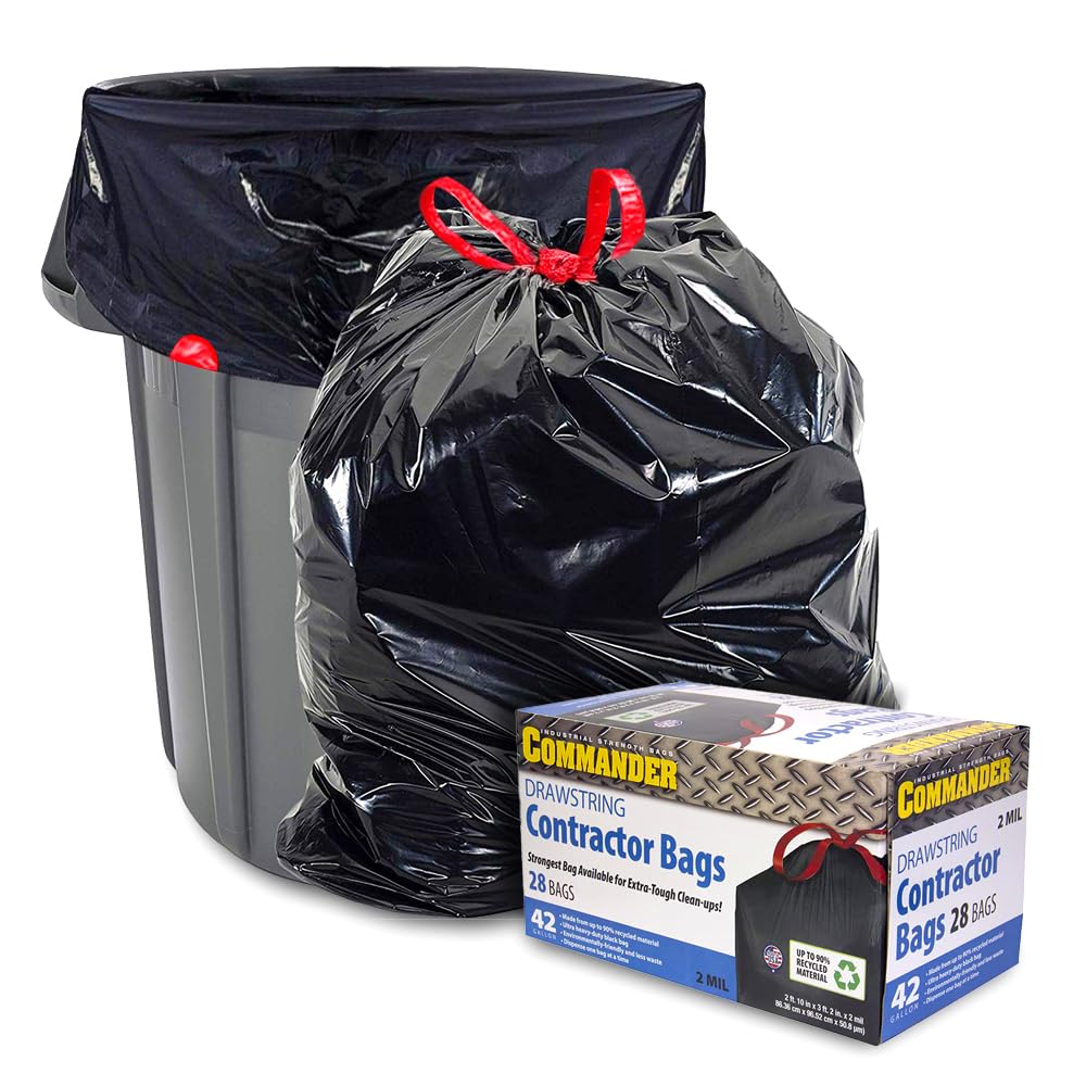 42 Gallon 2 MIL Black Heavy Duty Trash Bags S5462