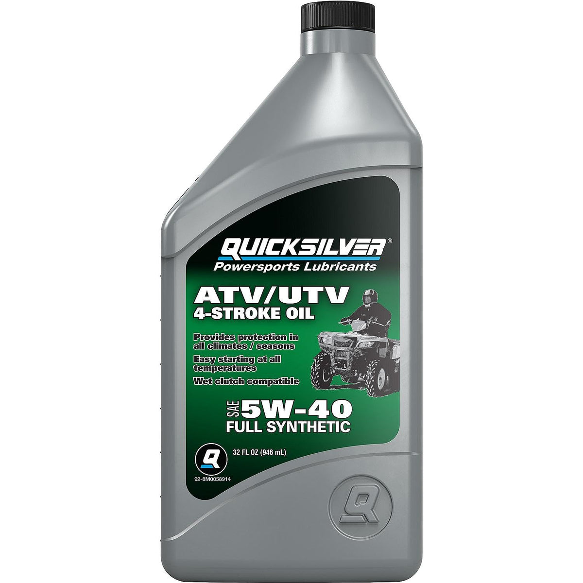 5W-40 Full Synthetic 4-Stroke ATV Engine Oil, 1 Quart O72981