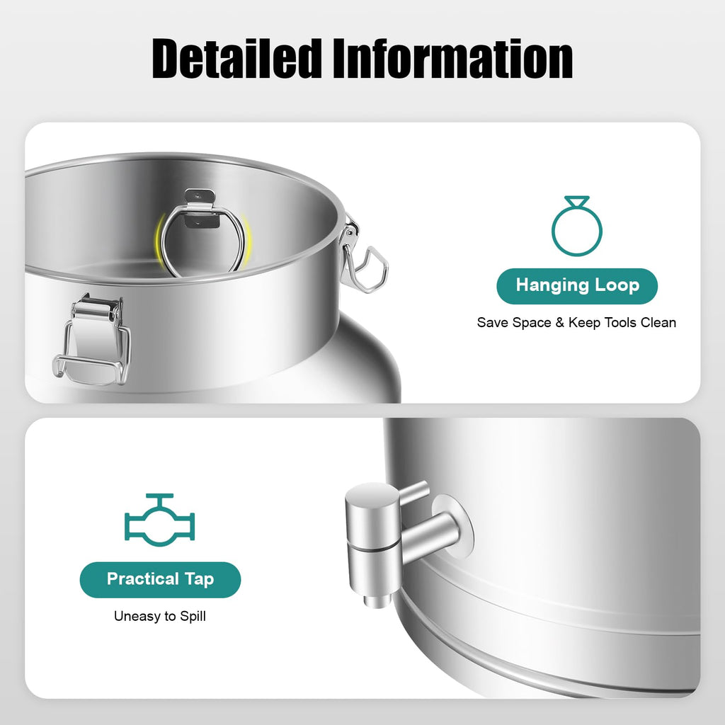 35L Stainless Steel Milk Can with Faucet B160