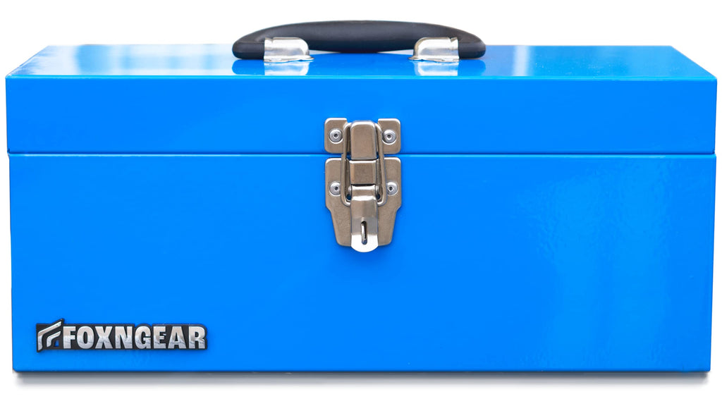 16" Steel Heavy-duty Tool Box with Metal Latch and Handle Blue B605169