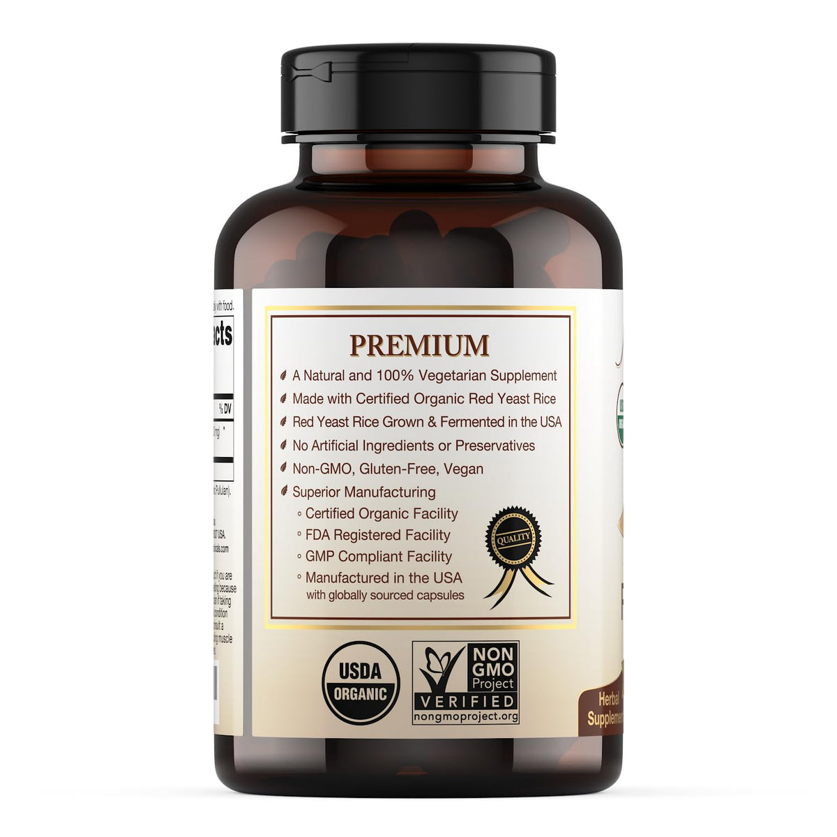 Organic Red Yeast Rice Supplement, 120 Capsules R213