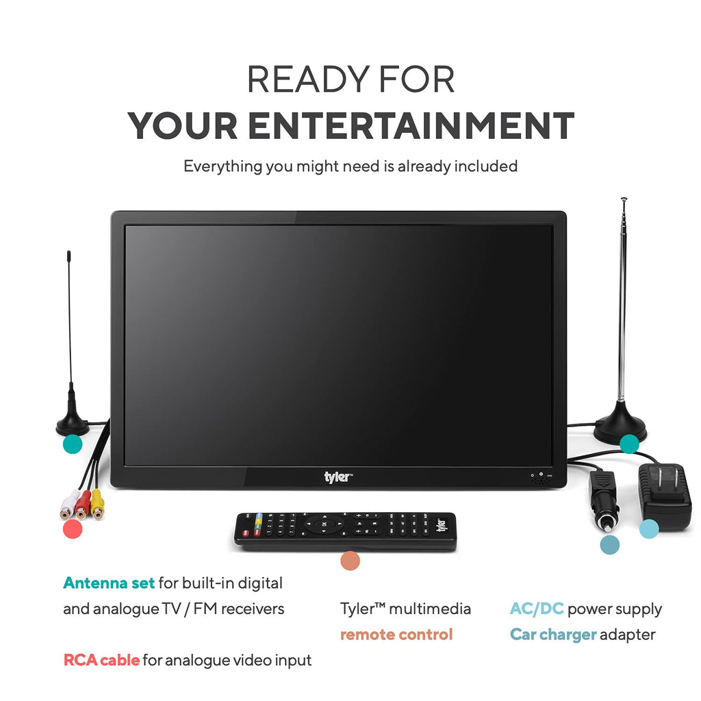 16" Portable LCD TV Battery Powered Wireless Capability HD-TV G3947