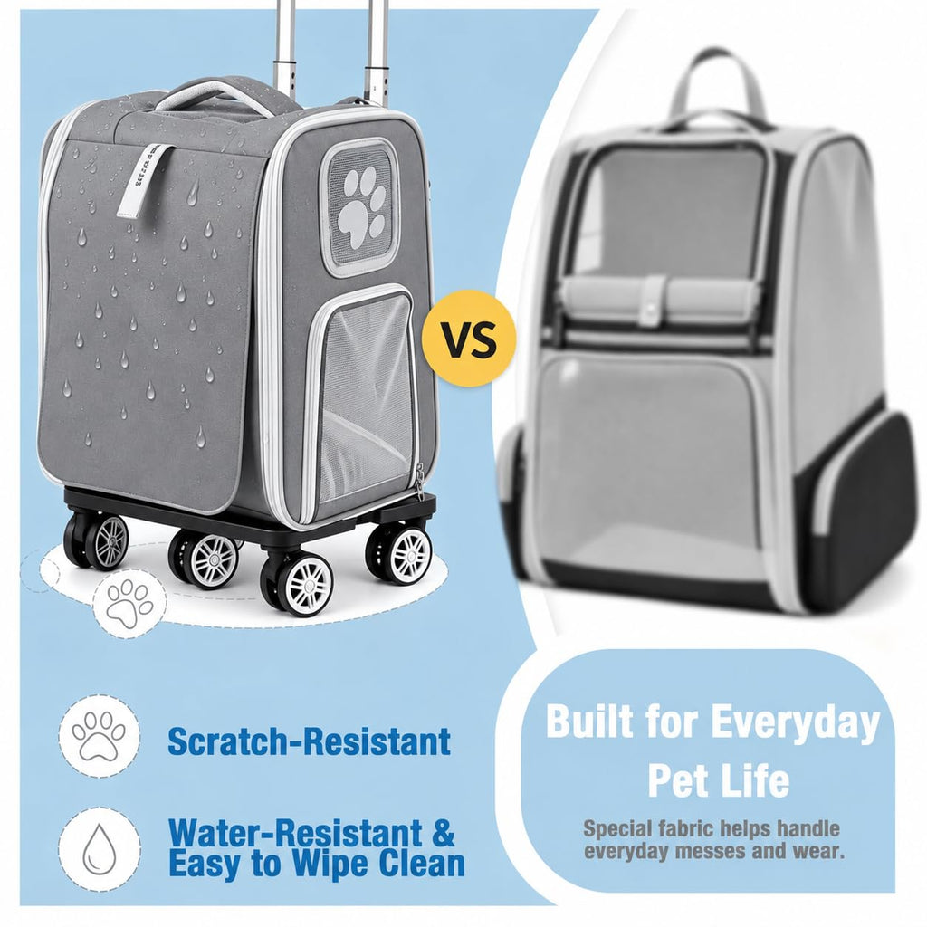 Rolling Pet Carrier Backpack T3566