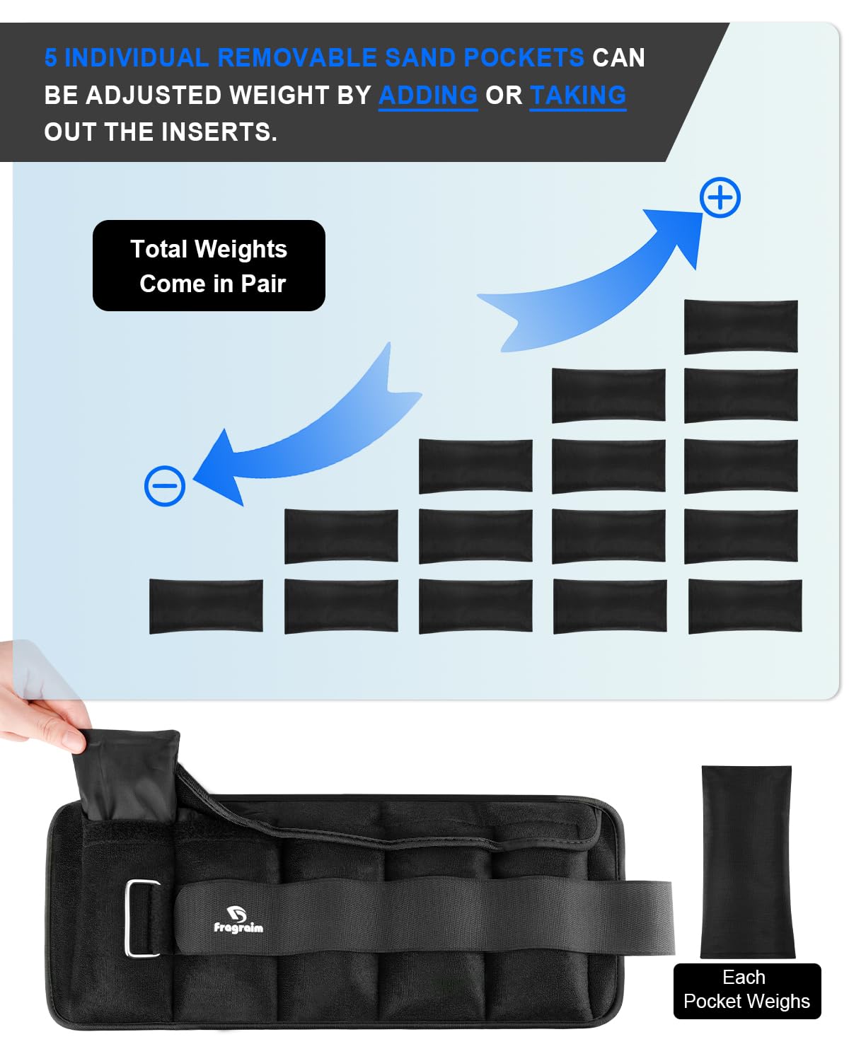 Adjustable Ankle Weights with Removable Weight K56810