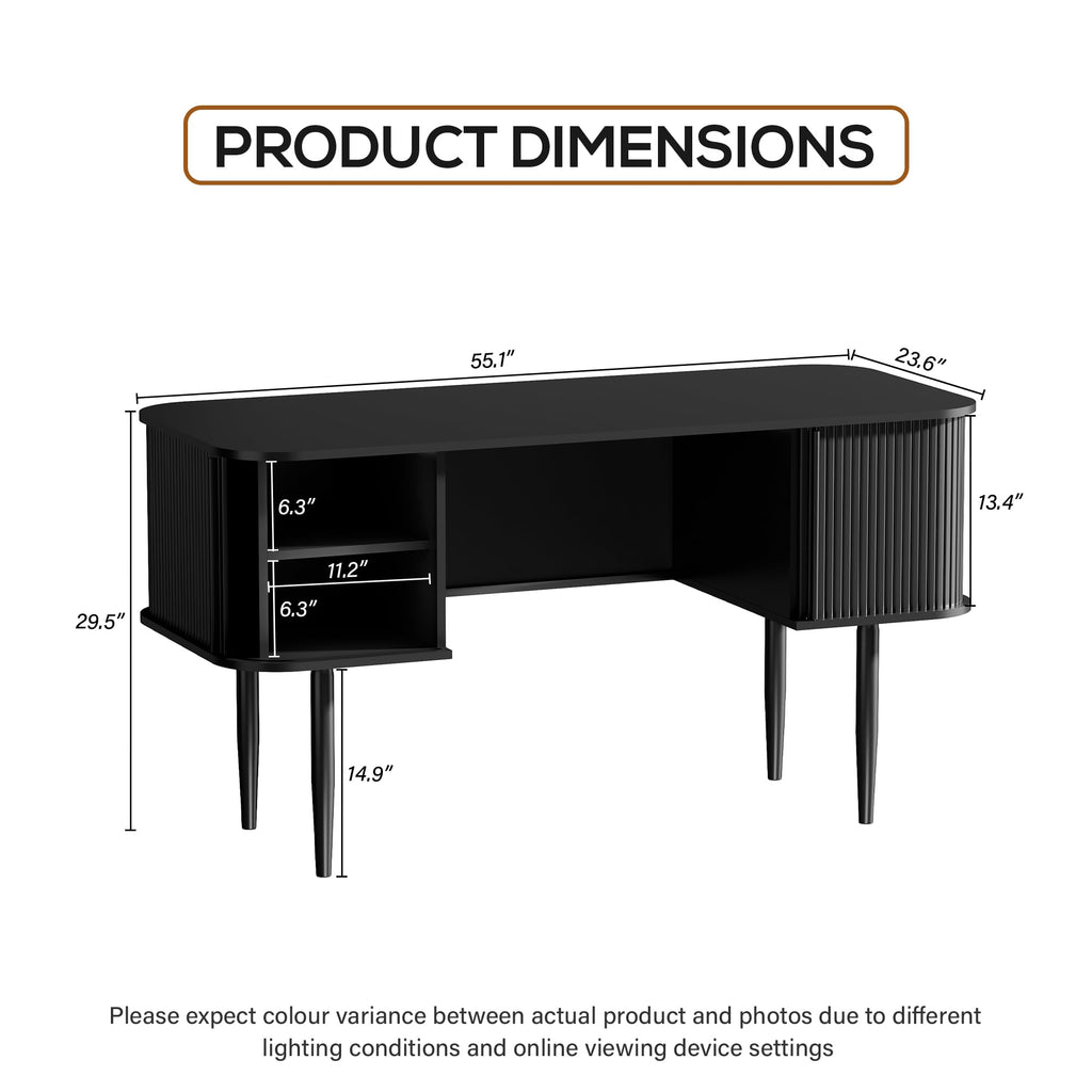 55" Black Wood Writing Desk Z62137