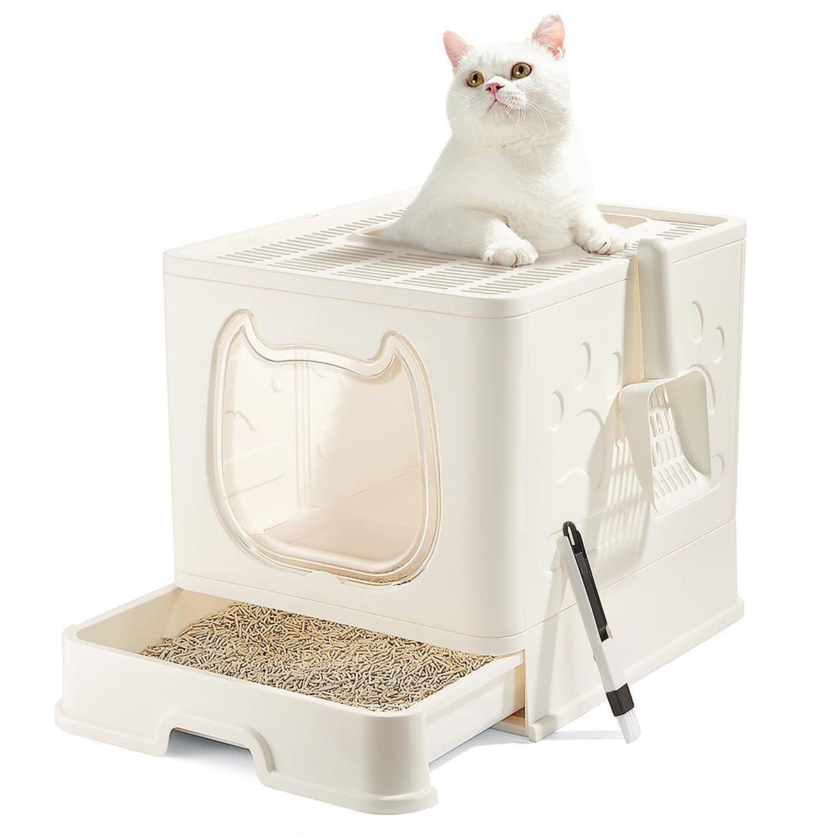 Covered Cat Litter Box with Lid S251