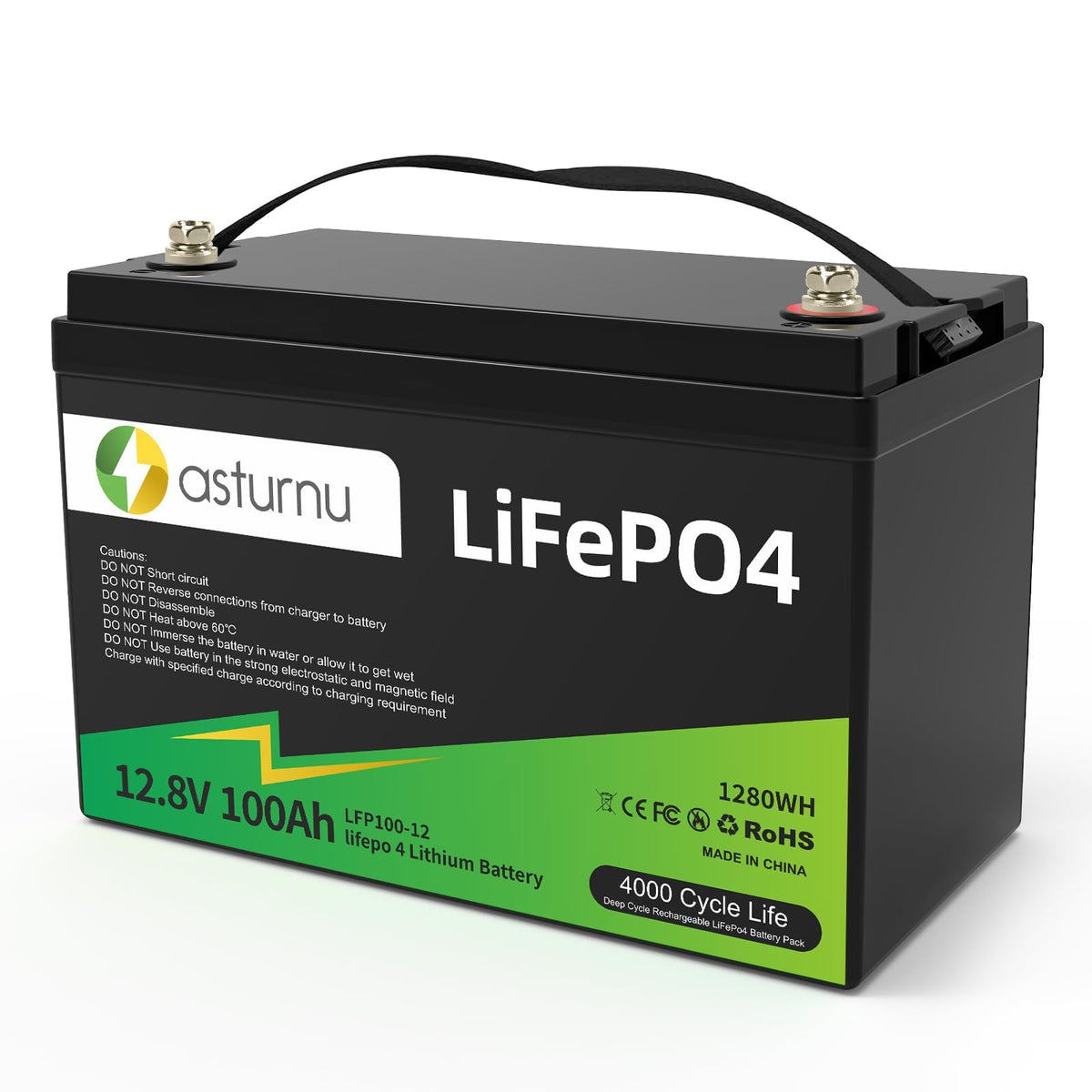 12V 100Ah LiFePO4 Lithium Battery, Group 31 S29927