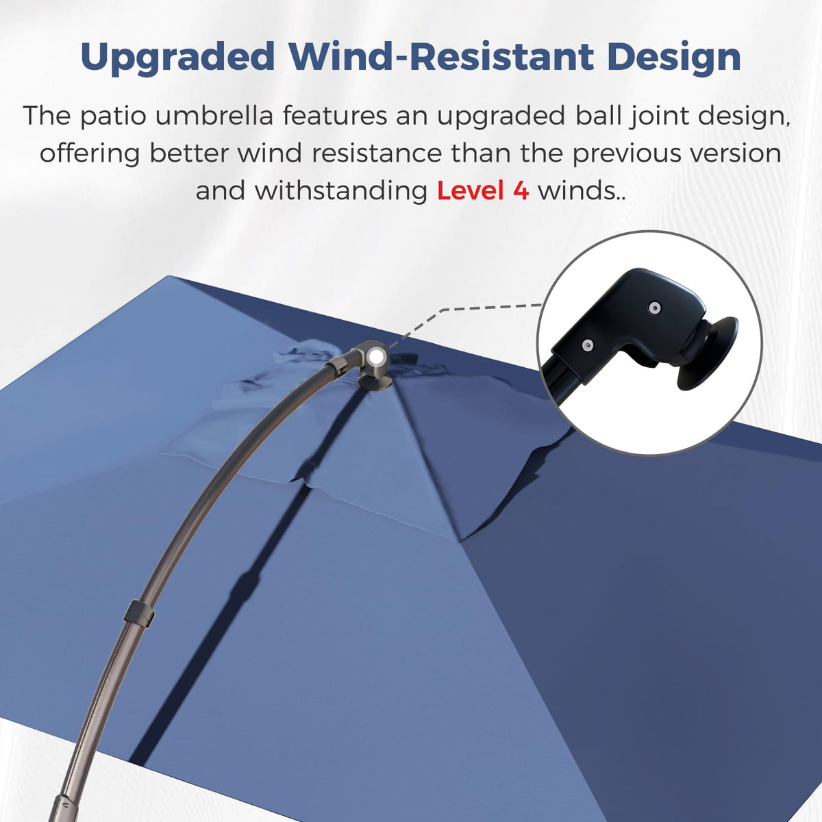 9x12 FT Navy Blue Cantilever Umbrella with Base & Cover Y982383