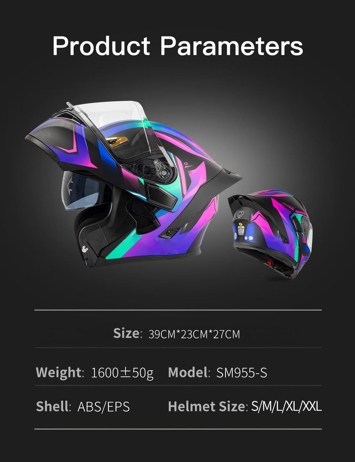 Bluetooth Modular Full-face Motorcycle Helmet S787