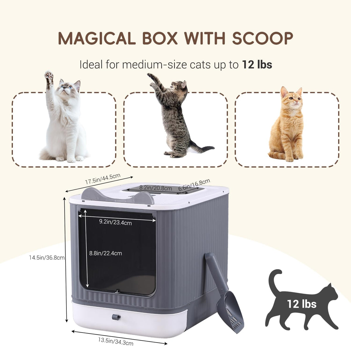 Covered Cat Litter Box with Lid B7612