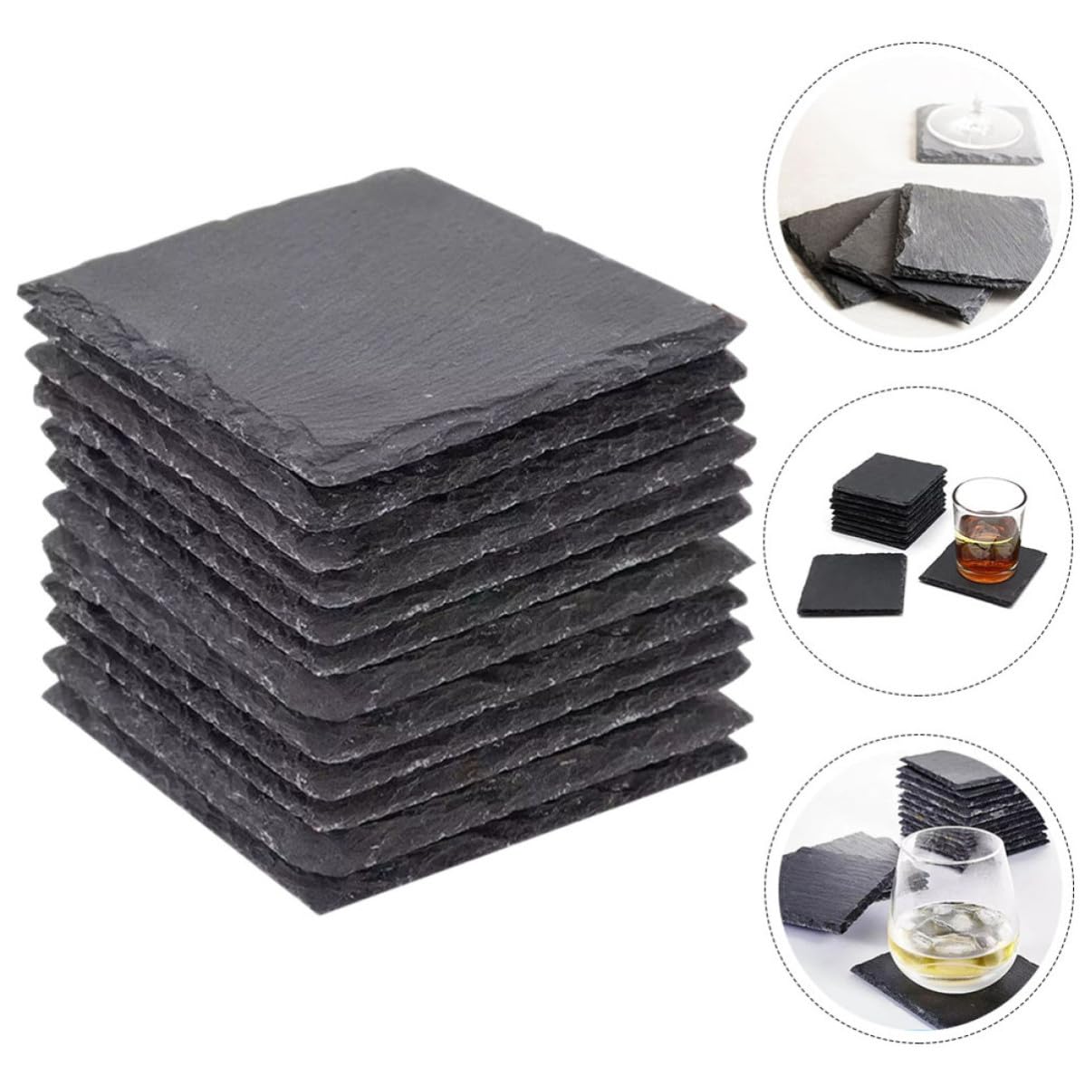 12pcs Natural Stone Table Coasters Z76452