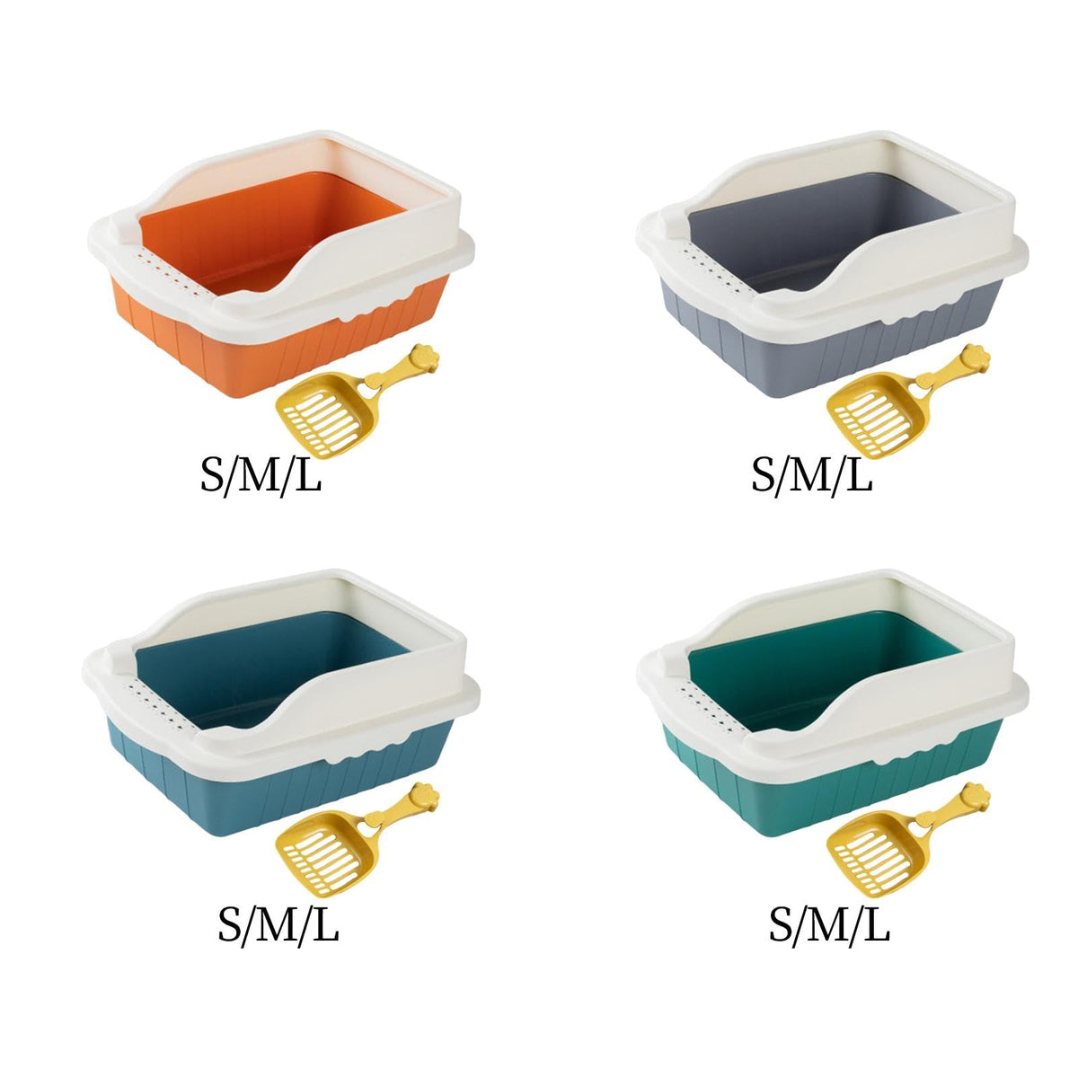 Orange Cat Litter Box with Sifting Spoon Z29160