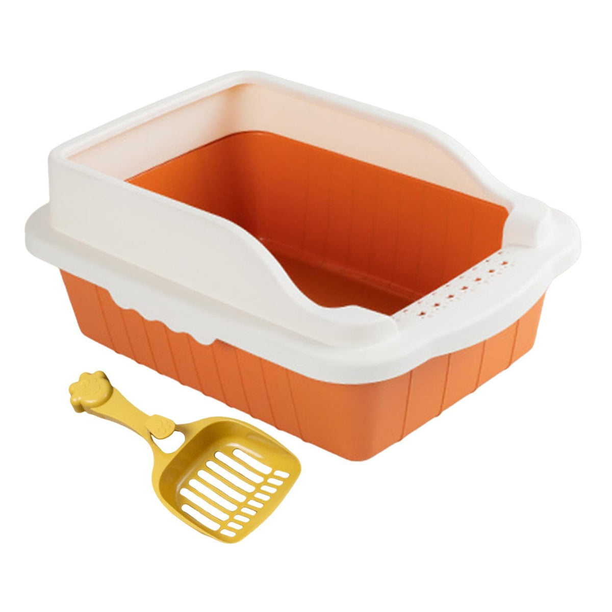 Orange Cat Litter Box with Sifting Spoon Z29160