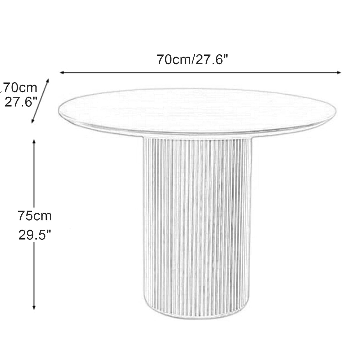 Black Pine Wood Round Dining Table I829