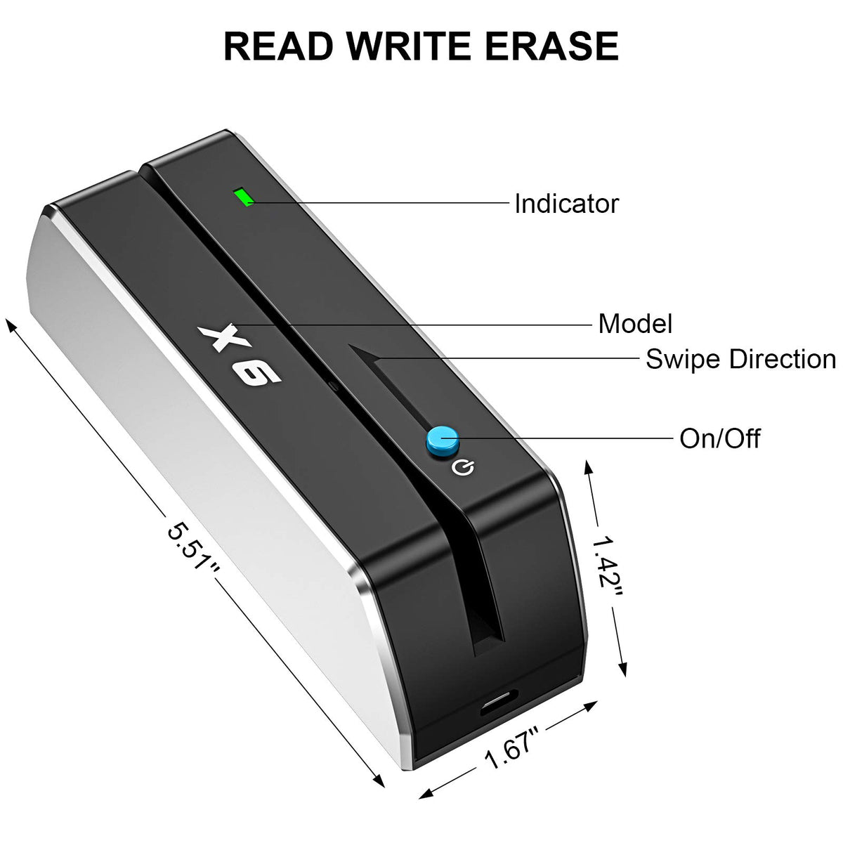 Magnetic Card Reader Writer USB 3 Tracks D250093