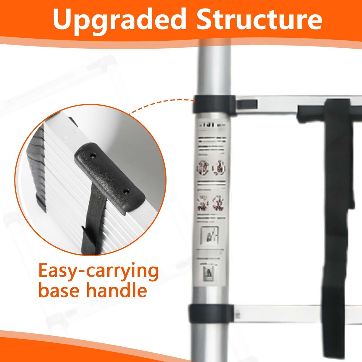 16.5 FT Aluminum Telescopic Ladder 330lbs Capacity Y968466