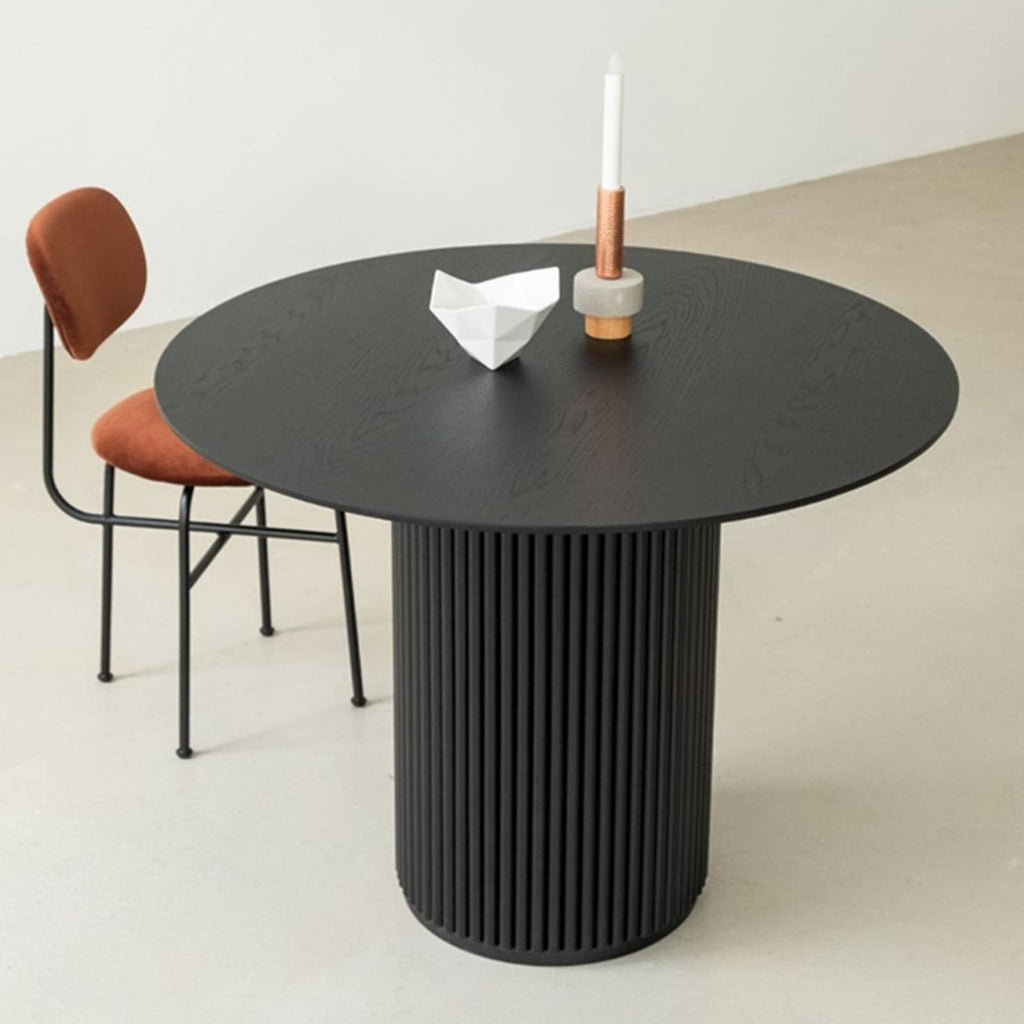 Black Pine Wood Round Dining Table I829