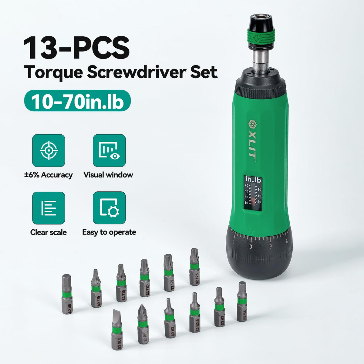 Adjustable Torque Screwdriver Set, 13-Piece 1/4" Hex Quick Release D315498