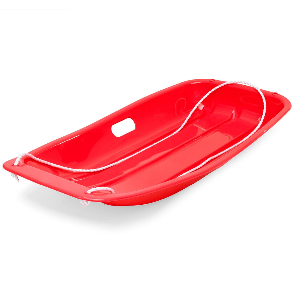 35in Kids Plastic Toboggan Snow Sled with Pull Rope M943
