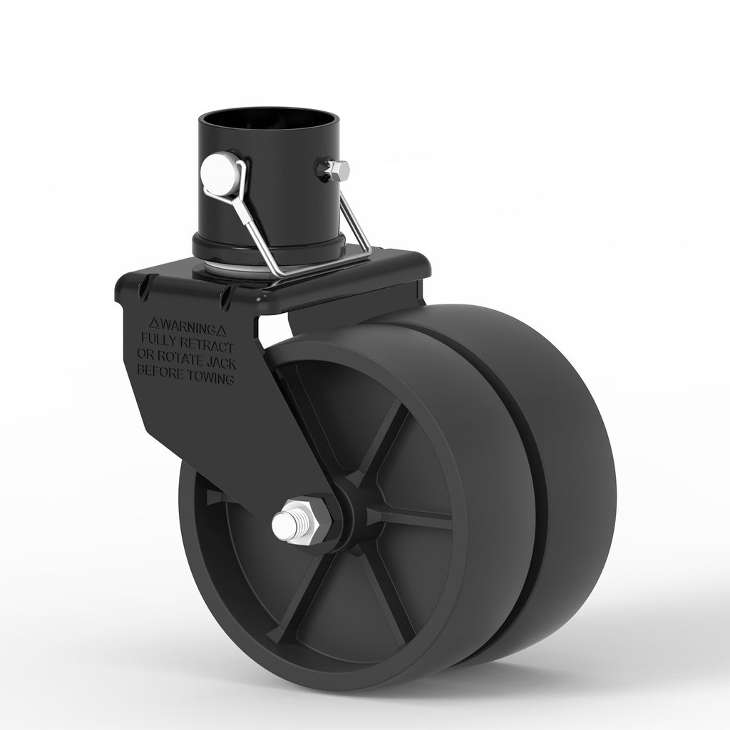 Dual 6" Trailer Jack Swivel Caster Wheel V2429