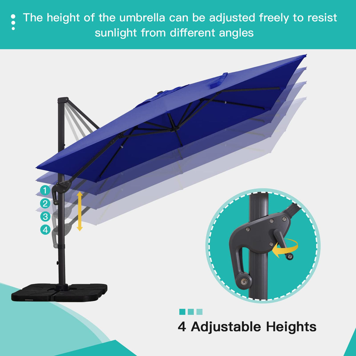 10x13Ft Rectangular Offset Patio Umbrella D5236