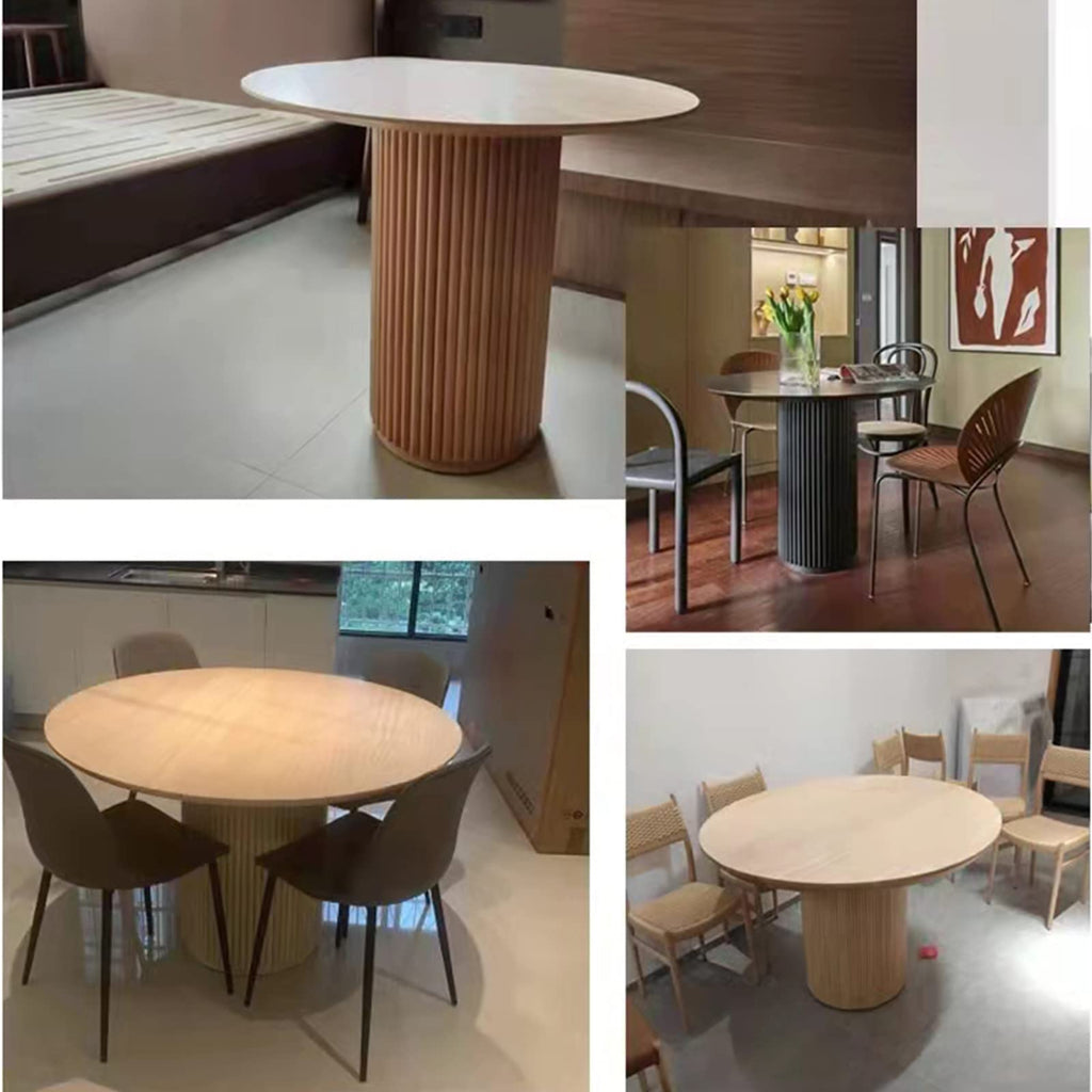 Black Pine Wood Round Dining Table I829