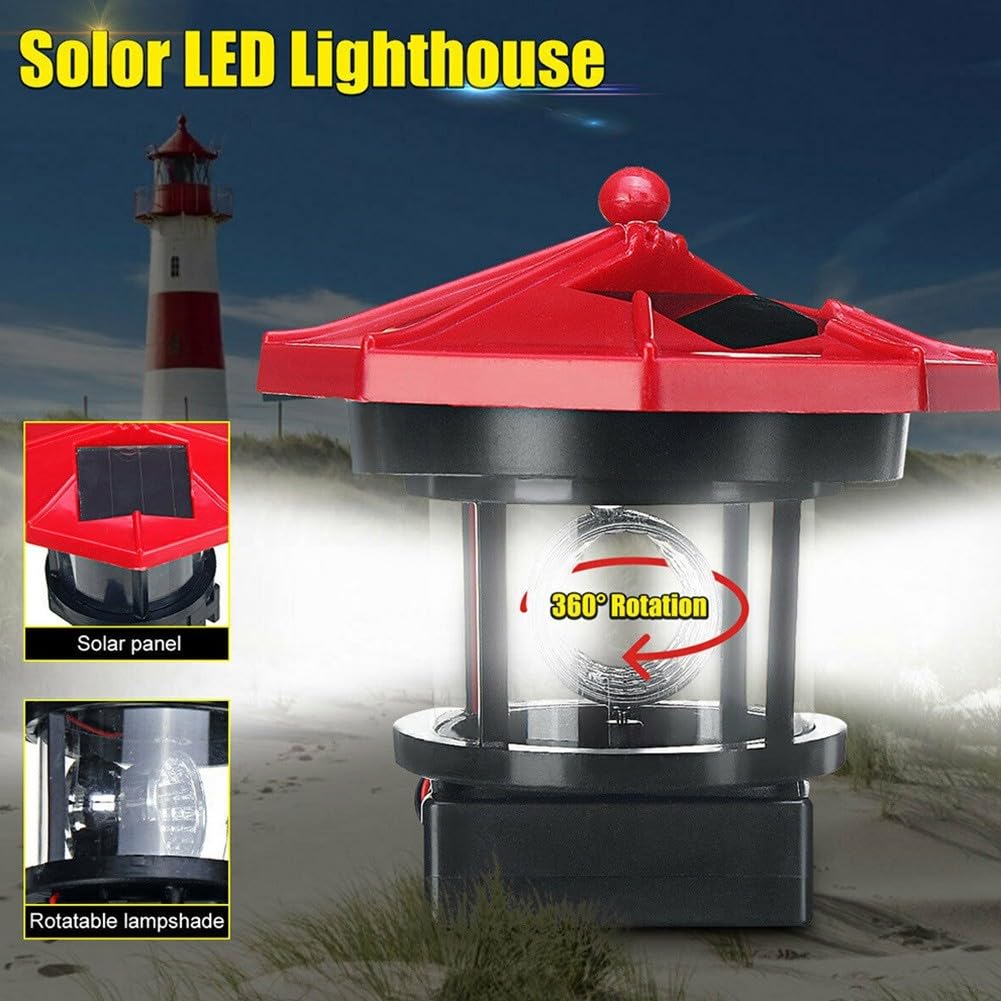 Solar Rotating Lighthouse L8862