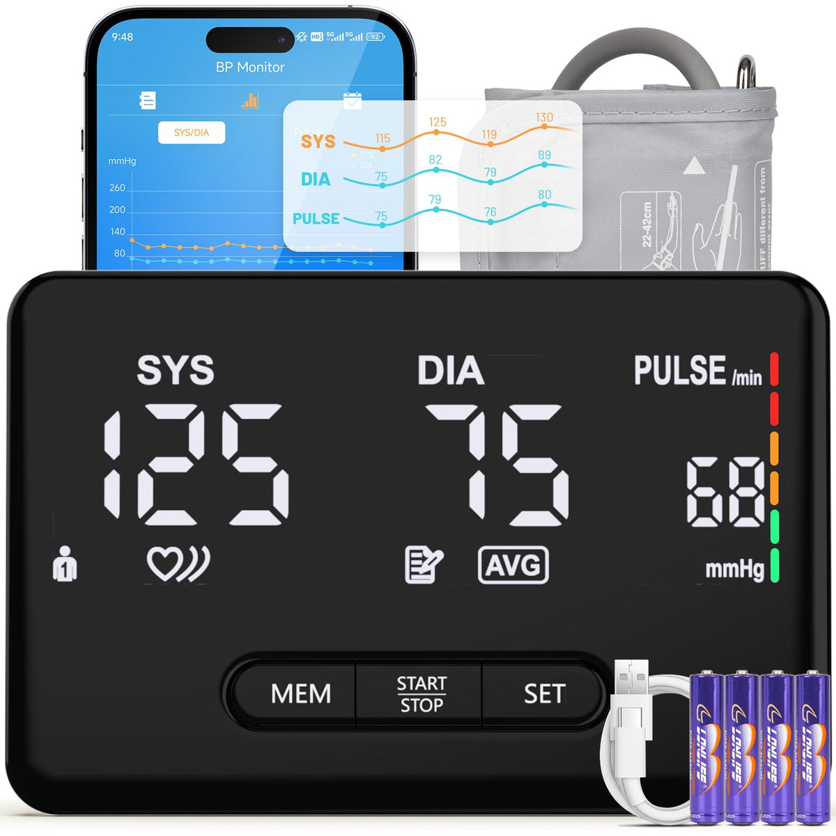 Smart Upper Arm Blood Pressure Monitor Q93416