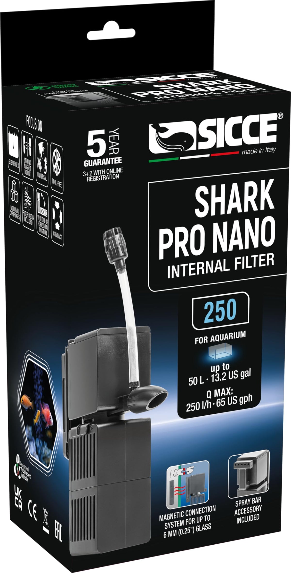Internal 65 GPH Aquarium Power Filter up to 13 Gallon J663
