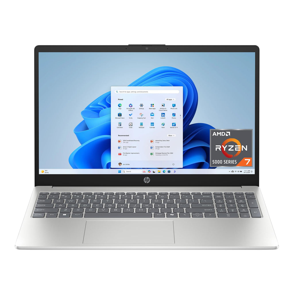 15.6 inch Laptop, AMD Ryzen 7, 8 GB RAM, 512 GB SSD, Natural Silver O516480