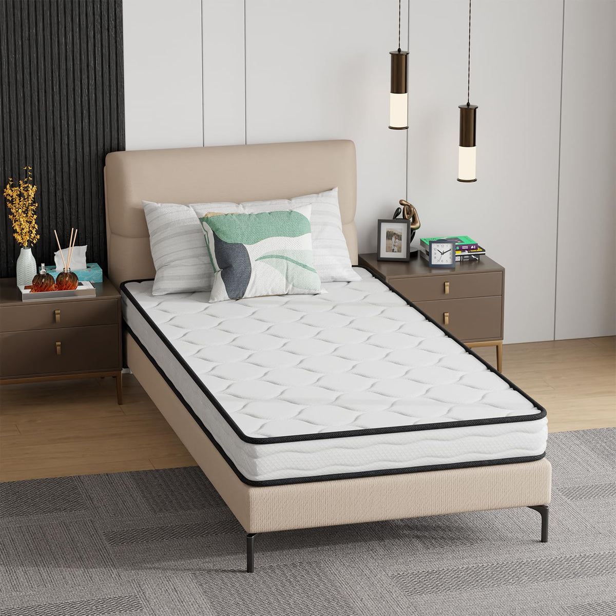 6 Inch Twin Medium Firm Hybrid Mattress G472632