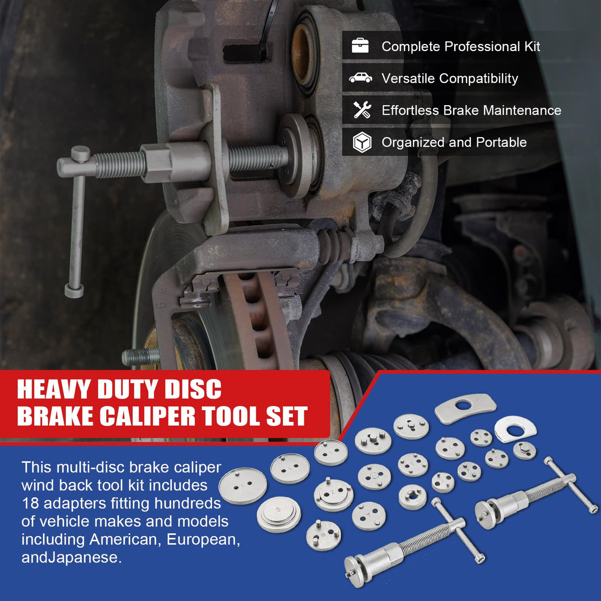 Heavy Duty Disc Brake Caliper Tool Set W66031