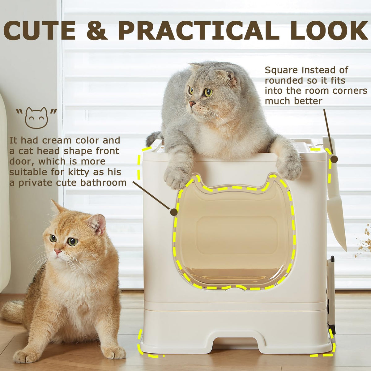 Covered Cat Litter Box with Lid S251