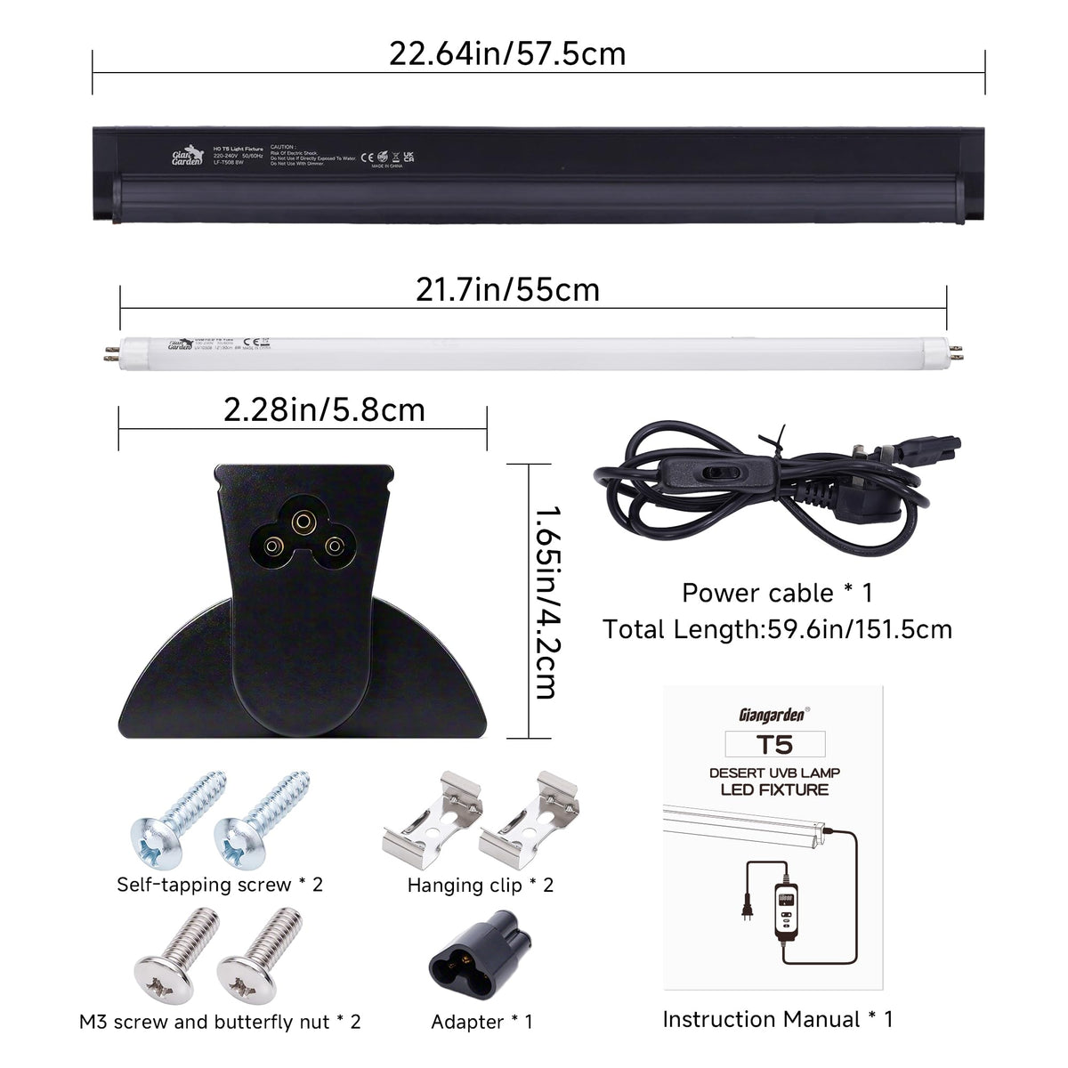 23-Inch 24W UVB Reptile Lighting Combo Kit F9832