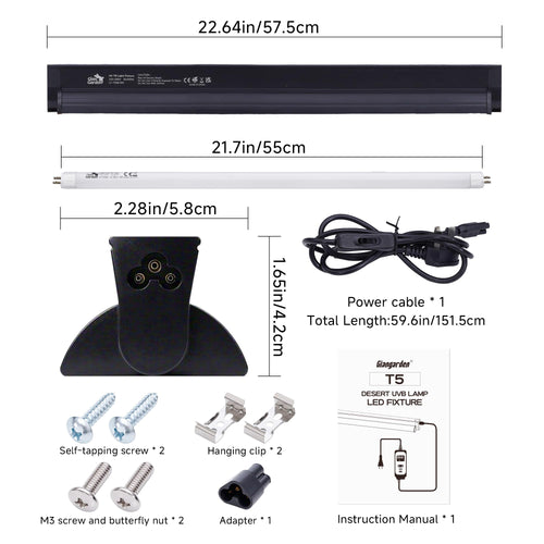 23-Inch 24W UVB Reptile Lighting Combo Kit F9832