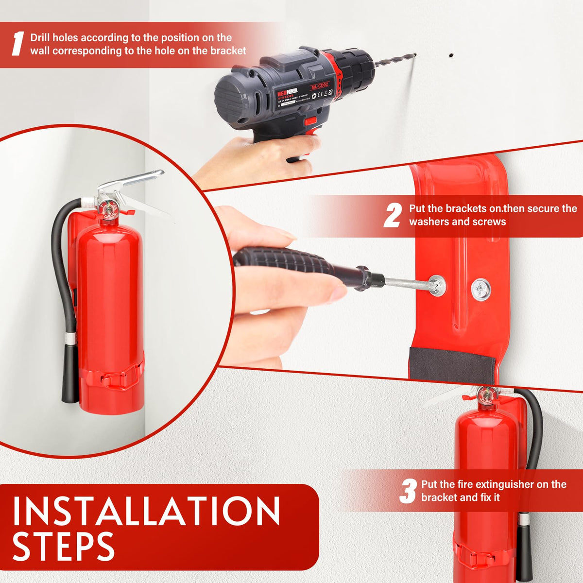2.5LB Fire Extinguisher Mount Bracket Wall Mount J832386