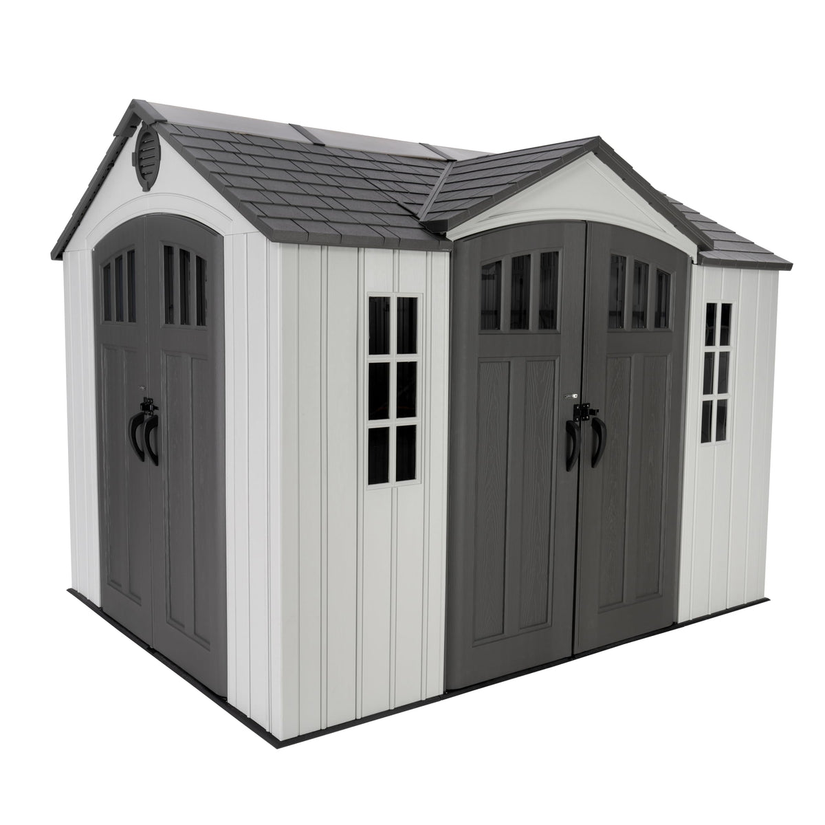 10x8 Ft Gray Resin Outdoor Storage Shed with Double Doors W785