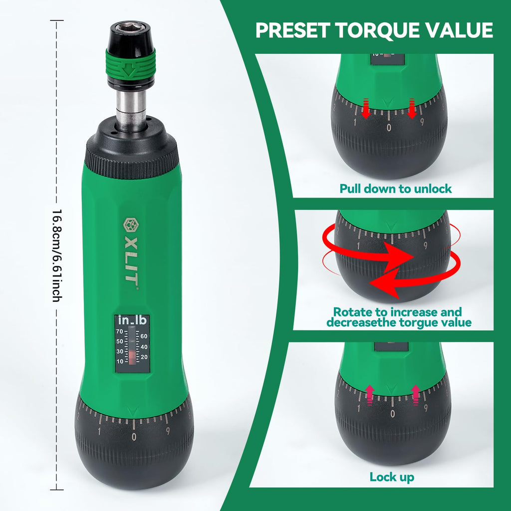 Adjustable Torque Screwdriver Set, 13-Piece 1/4" Hex Quick Release D315498