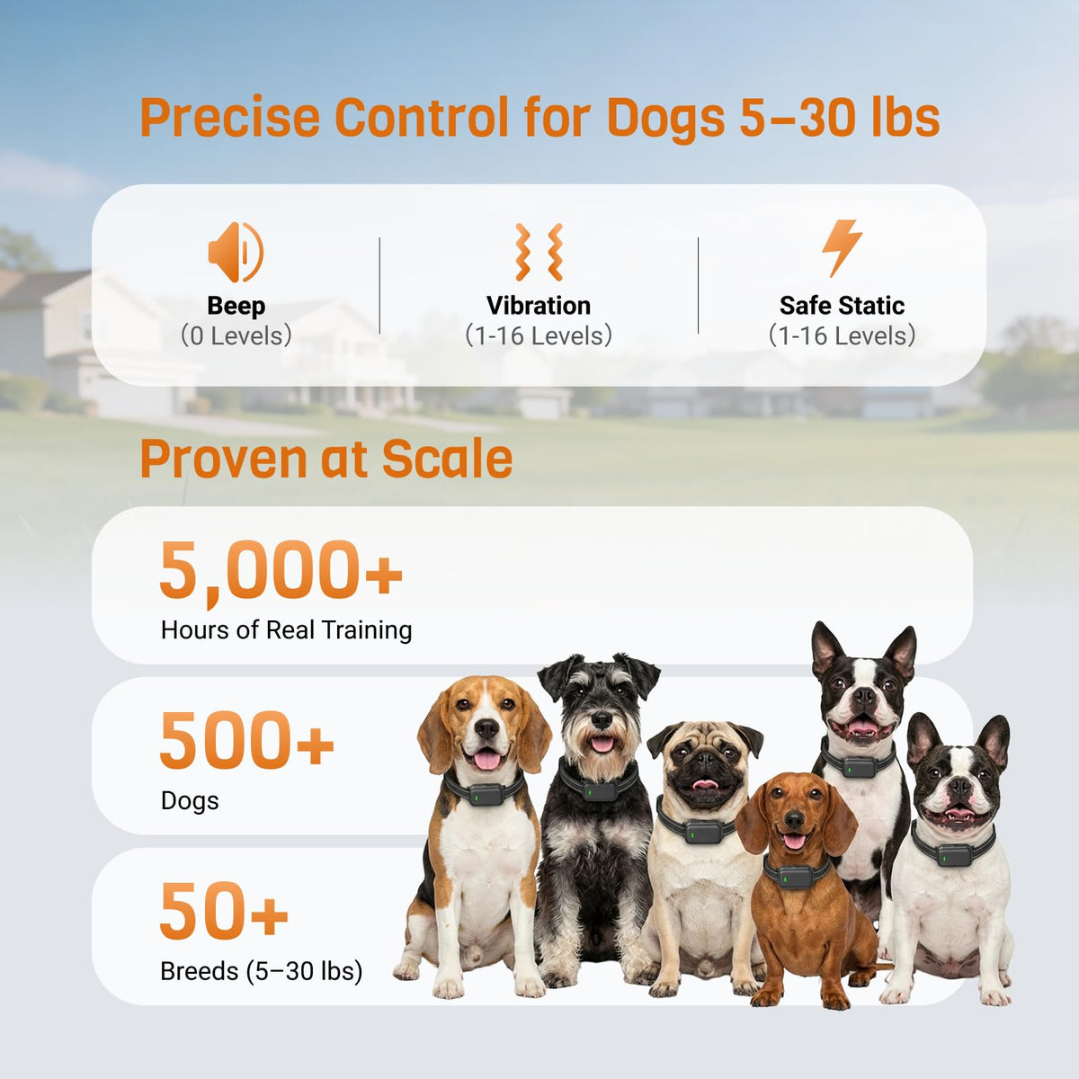 Ultra-Small IPX8 Dog Training Collar with Beep & Vibration & Shock K29874